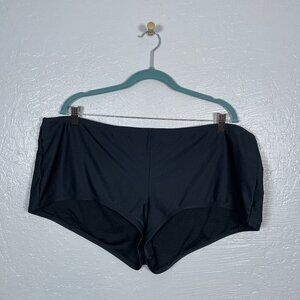 Catalina Women Plus Size 3X Black Boy Short Bikini Bottoms Swim High Waisted